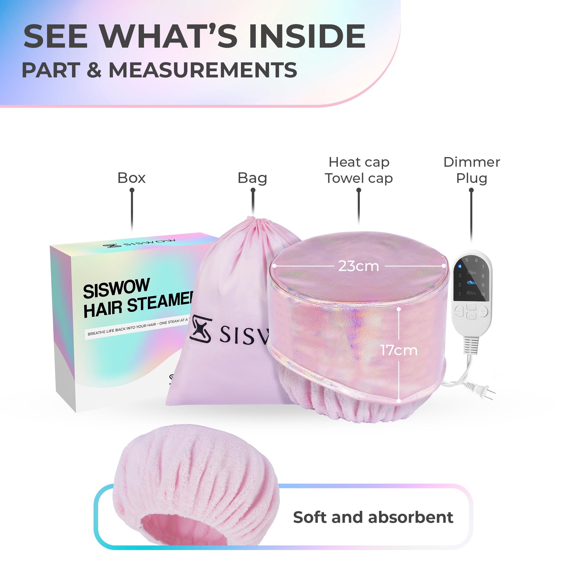 Close up view of the durable waterproof inner lining of the quick heating hair treatment cap.