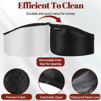 The inside of the Bilinavy deep conditioning heat cap displaying the fireproof insulating silicon fibers designed for safe home hair treatments