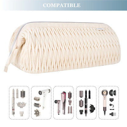 Leudes hair tools travel bag for Shark Flexstyle opened with compartments visible