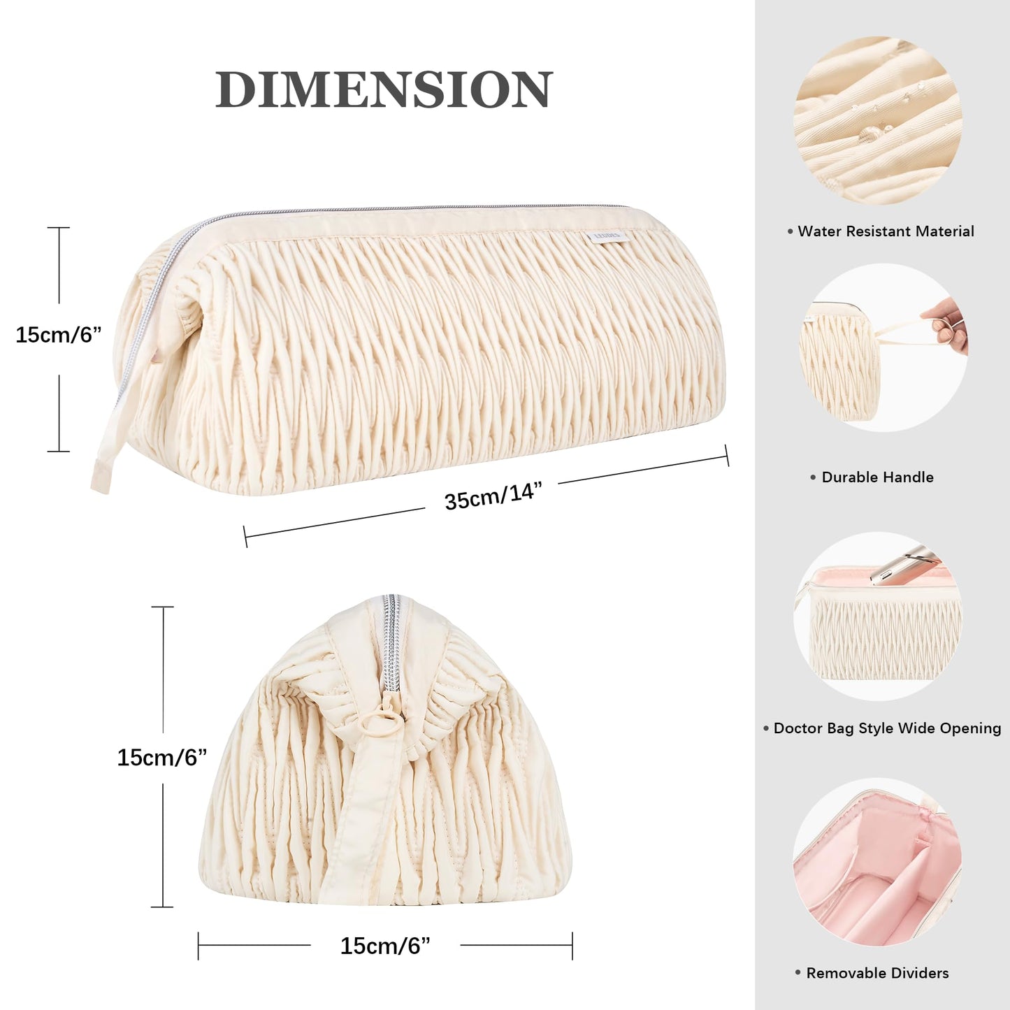 Premium hair tool travel pouch packed inside a suitcase for luggage organization