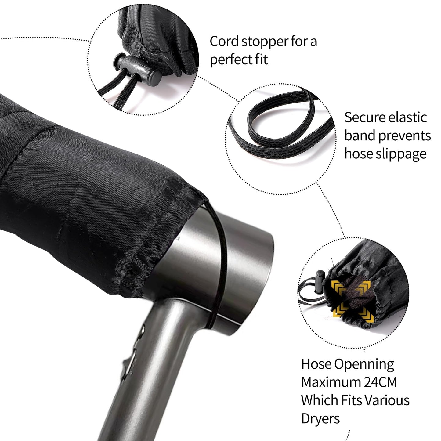 Upgraded double tubes on hair drying bonnet demonstrating even heat distribution workflow
