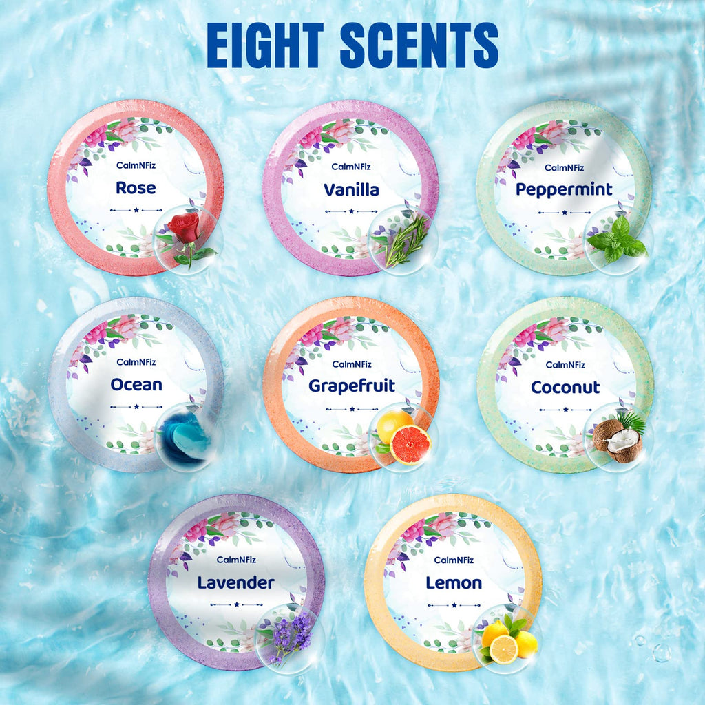 CalmNFiz shower steamers dissolving in warm water