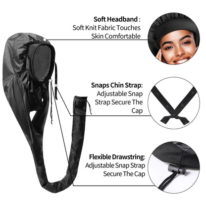 Large size portable hair dryer cap accommodating curlers and rollers inside