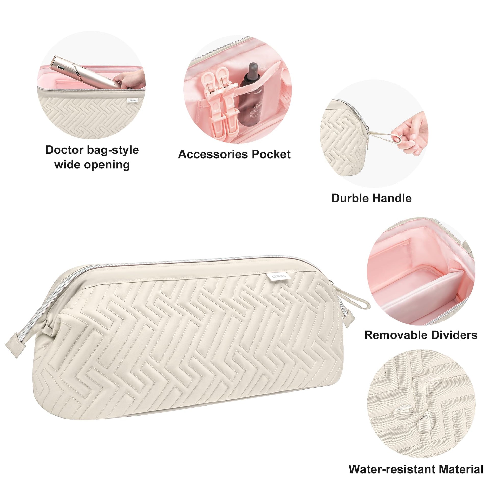 Leudes compact multi styler case being packed into travel luggage suitcase