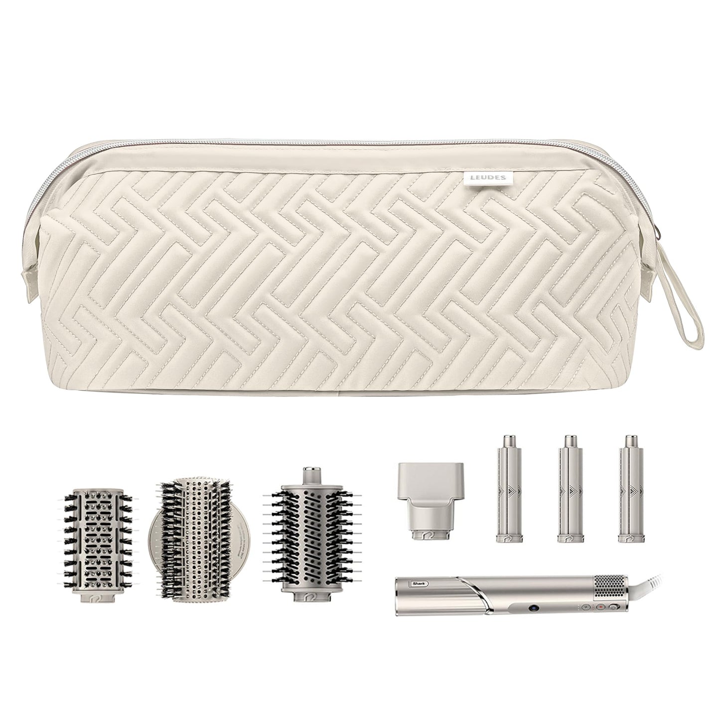 Leudes hair styling tools storage pouch hanging on a wall hook