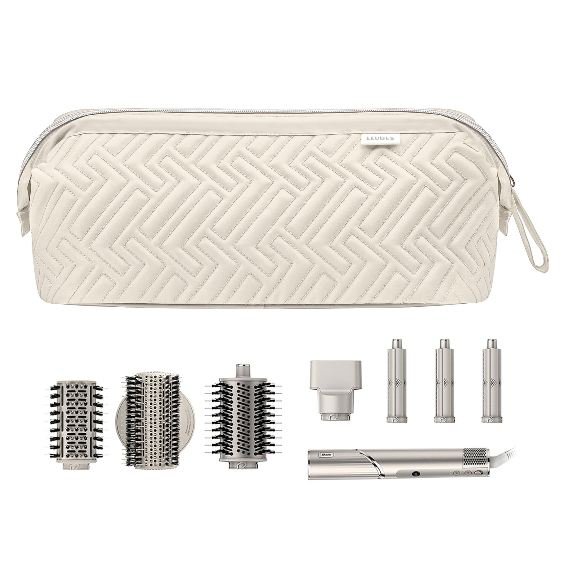 Leudes hair styling tools storage pouch hanging on a wall hook