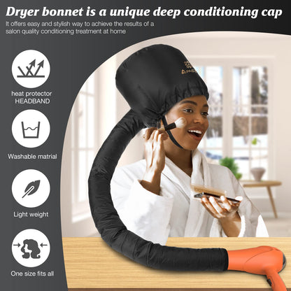 Waterproof hair drying hood attachment for home deep conditioning treatments