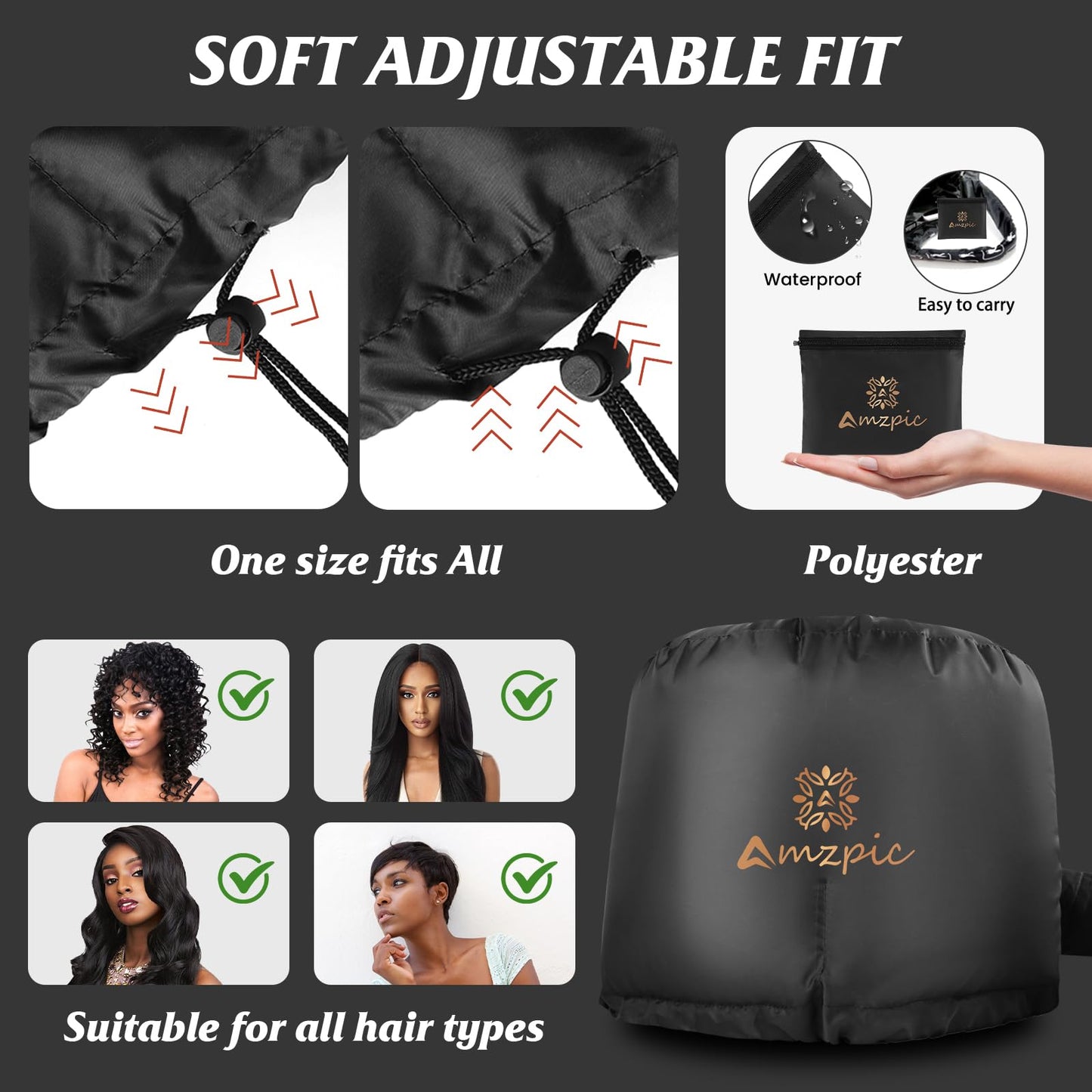 Premium nylon soft bonnet dryer attachment showing even airflow ventilation holes