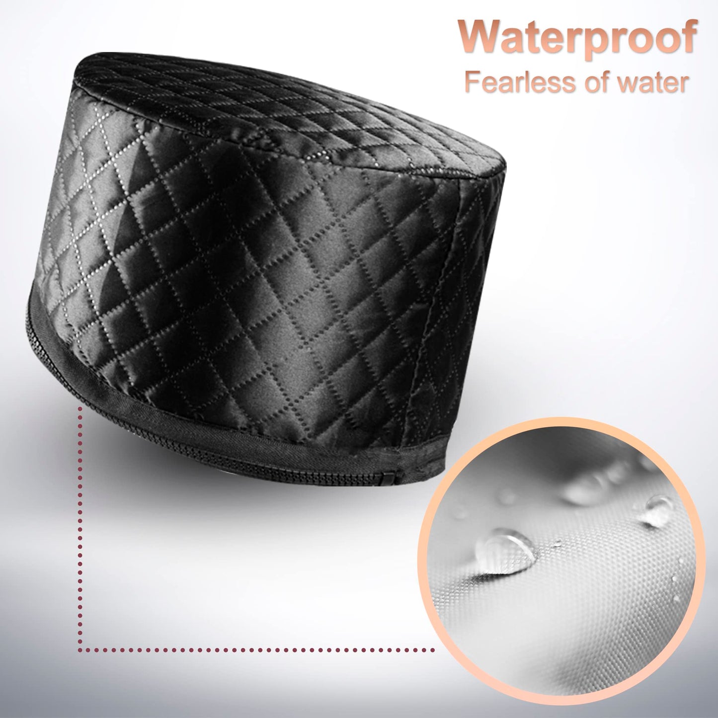 Ingeware professional electric hair treatment cap showing the high density quilted fabric texture
