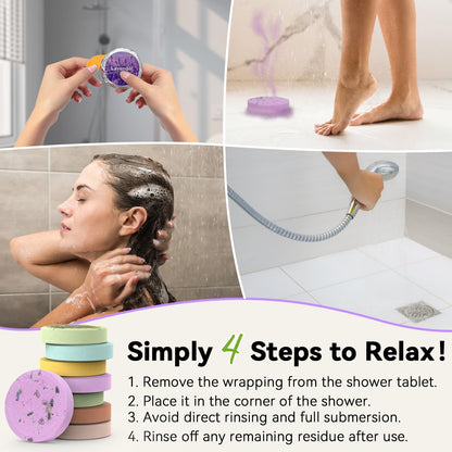 Compact portable aromatherapy steamer tablet being placed in a corner away from a direct heavy water stream.