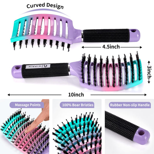 Hippih boar bristle brush showing vented design
