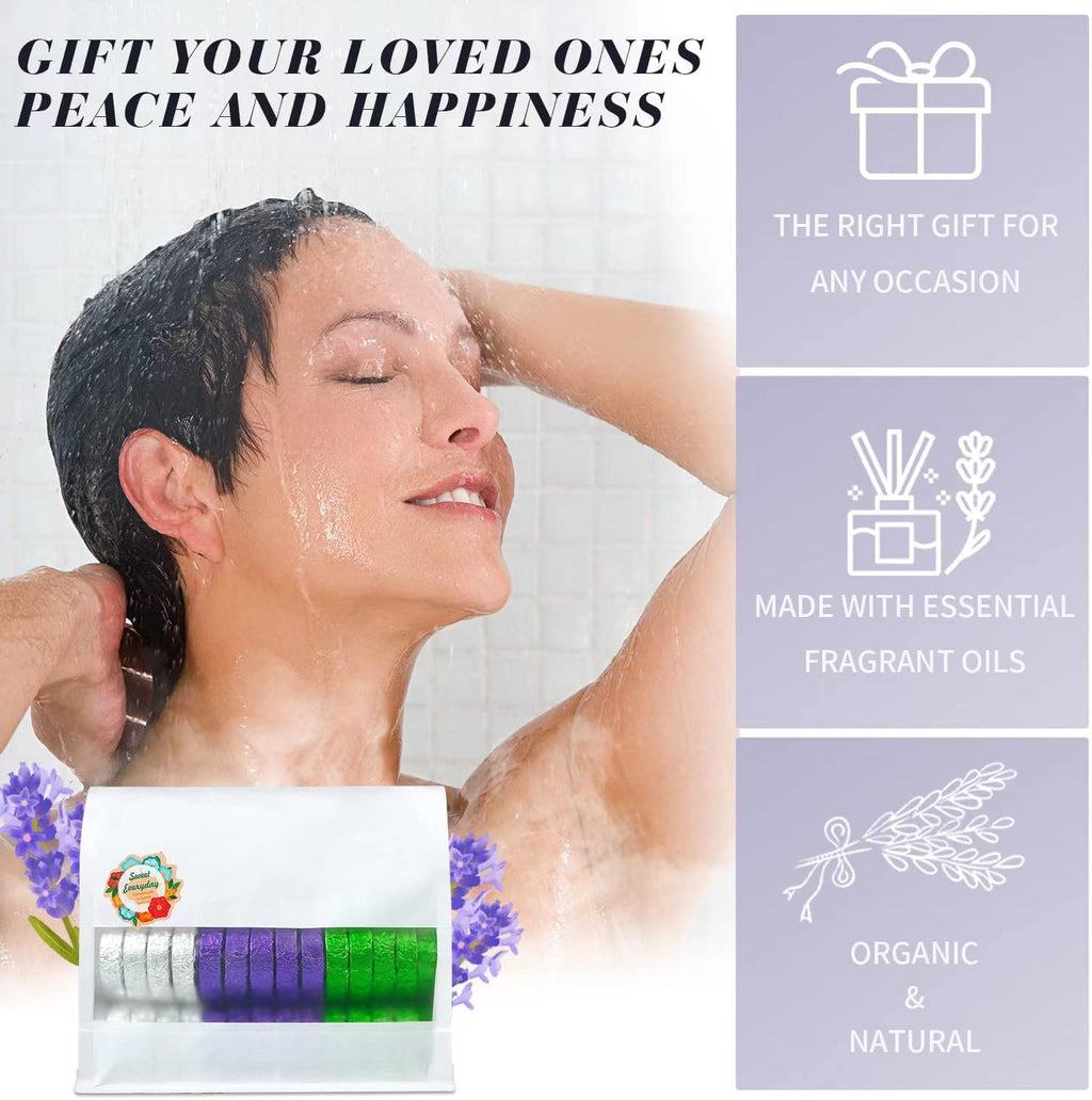 Leoce shower steamers arranged to display the complete gift collection