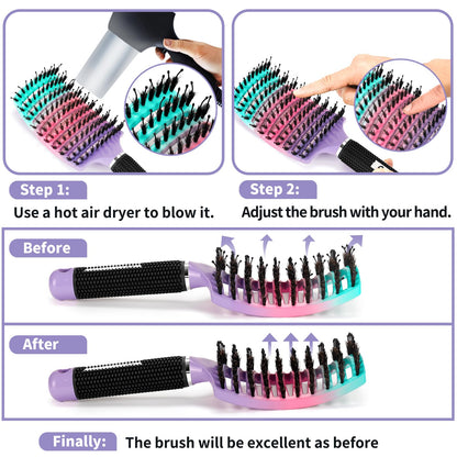 Two pack Hippih hair brushes for smooth and shiny hair