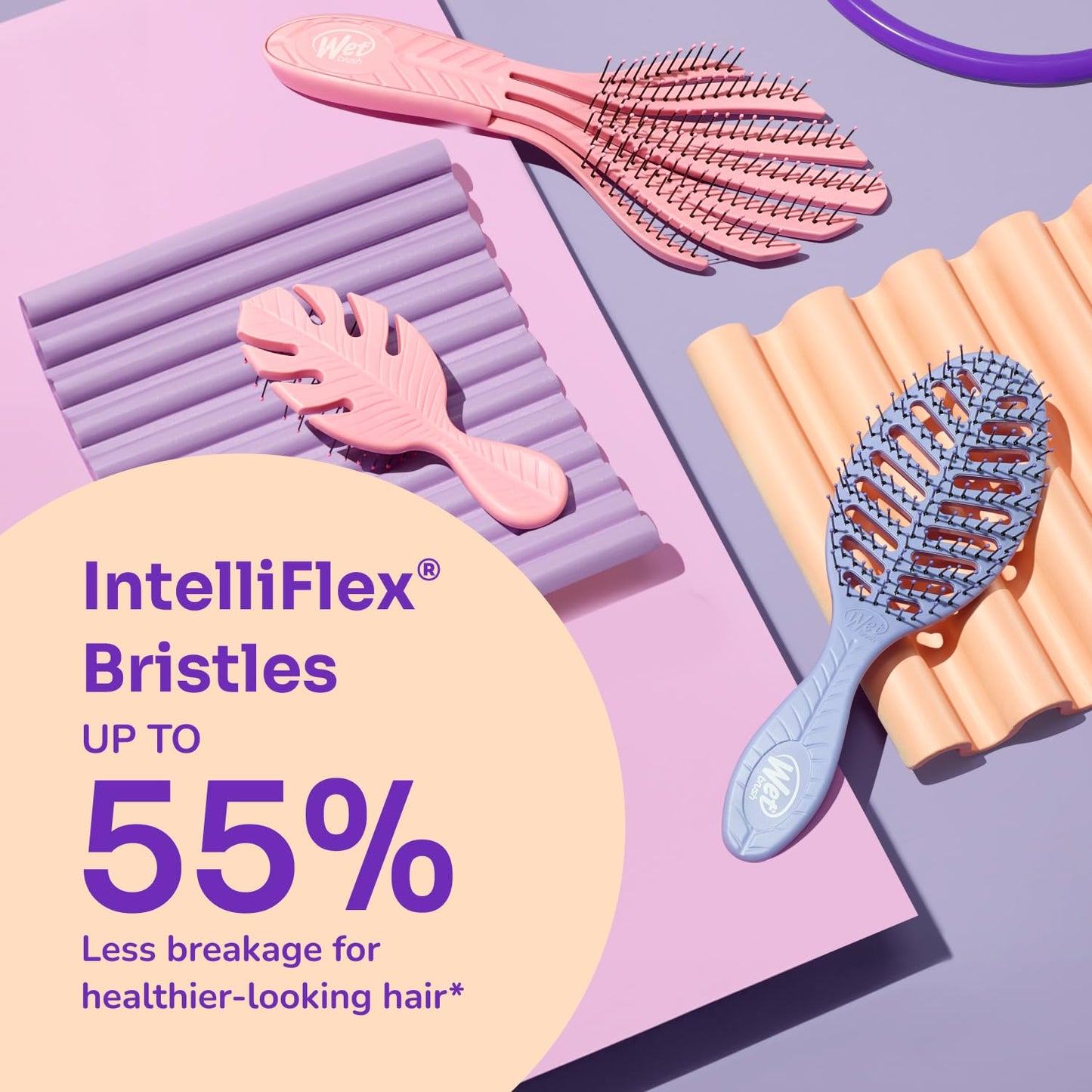 Close up of ultra-soft IntelliFlex bristles on Wet Brush