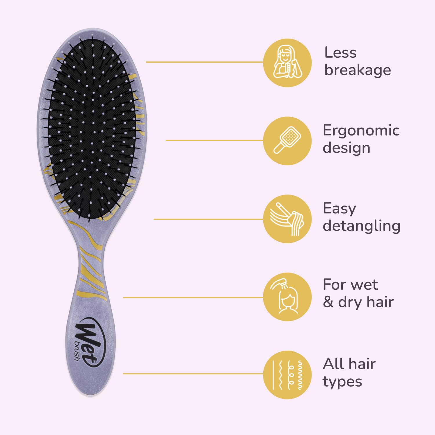 Close up of flexible IntelliFlex bristles on Wet Brush Ariel model