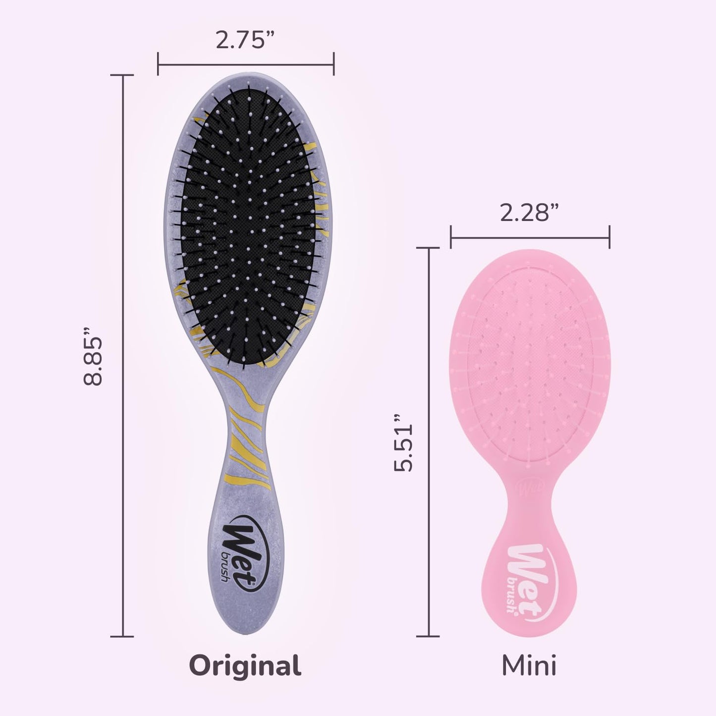 Wet Brush Ariel hair brush held in hand for scale