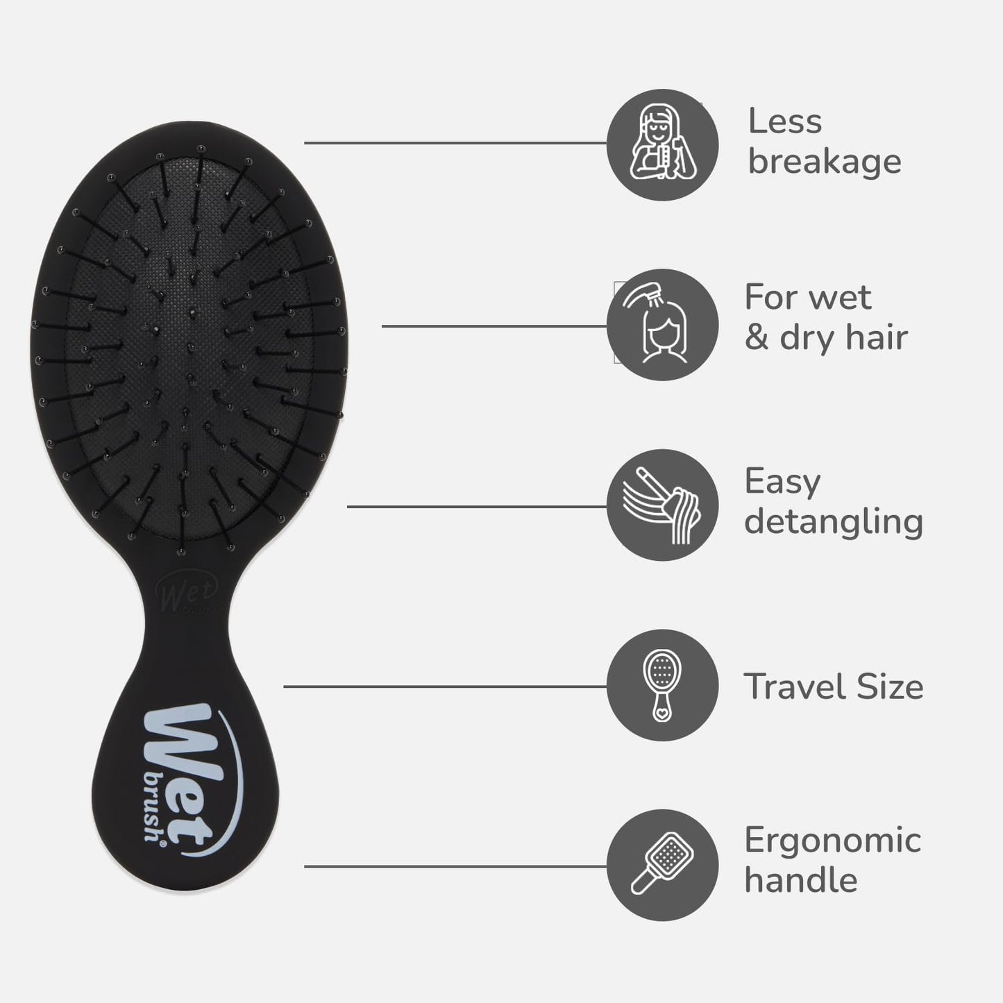 Compact Wet Brush travel hairbrush in hand