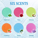 Individually wrapped shower steamers close up view