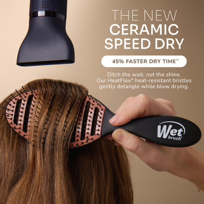 Vented back design of Wet Brush Ceramic Speed Dry black