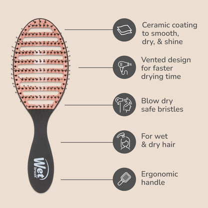 Side profile of Wet Brush Ceramic Speed Dry ergonomic handle