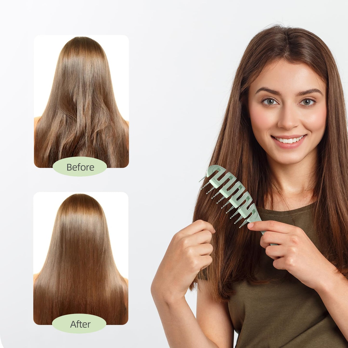 Top view of Ecoed soft bristle detangler for wet hair