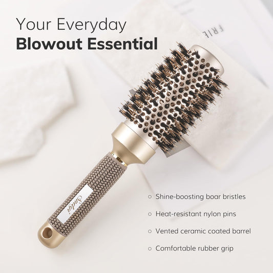 Sndyi professional hair brush with boar bristles close up