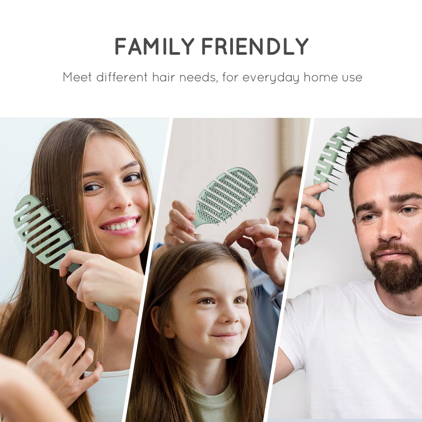 Close up of flexible nylon bristles on Ecoed hairbrush