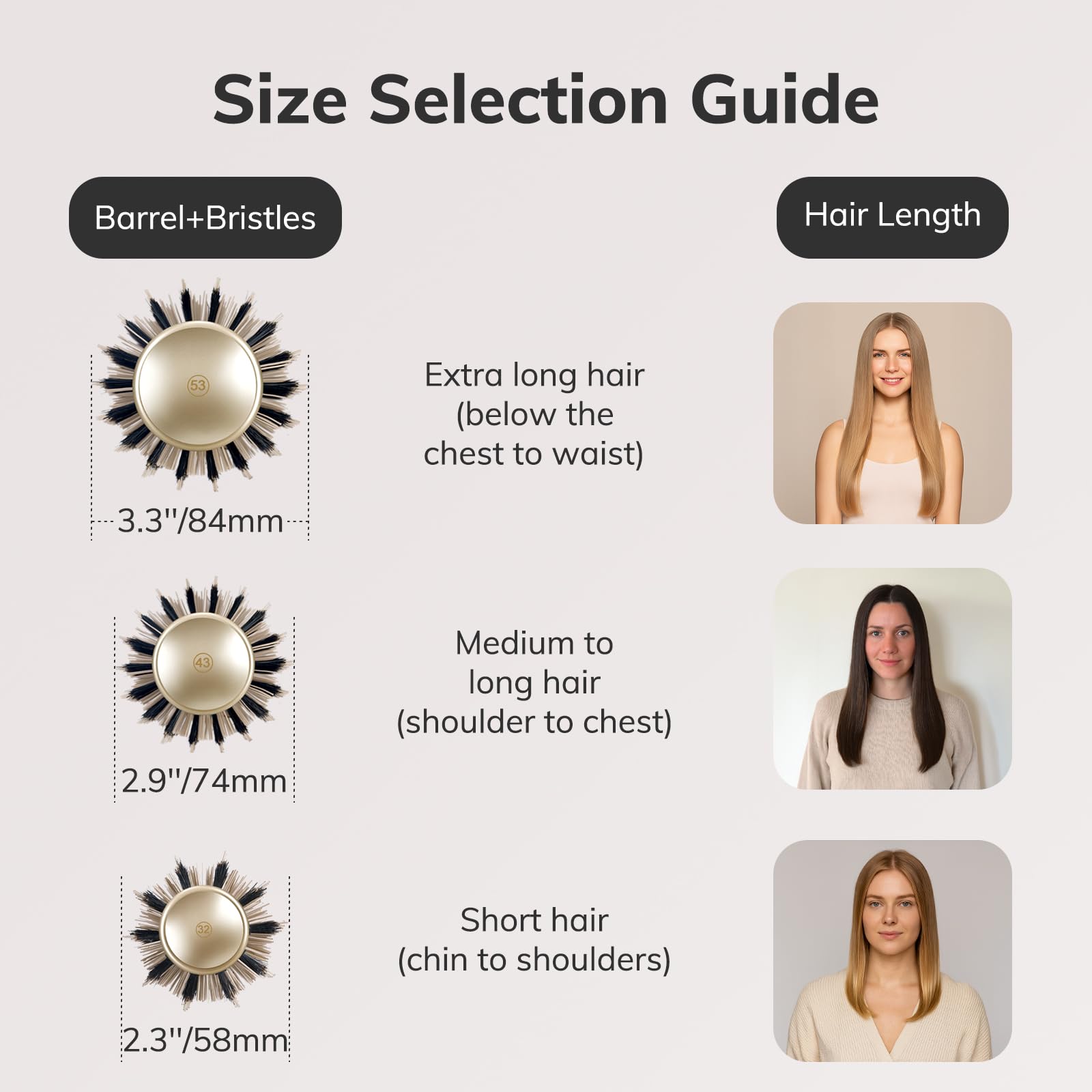 Sndyi thermal brush barrel with hair sectioning clips