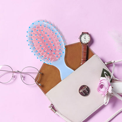 Phyyixs mini brushes inside a small travel handbag