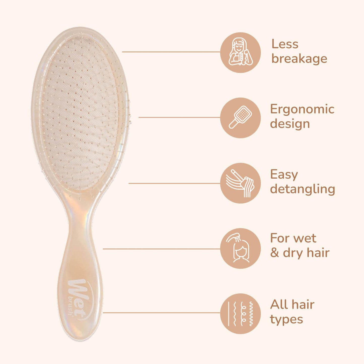 Side profile of Wet Brush Original Detangler Iridescence Icon