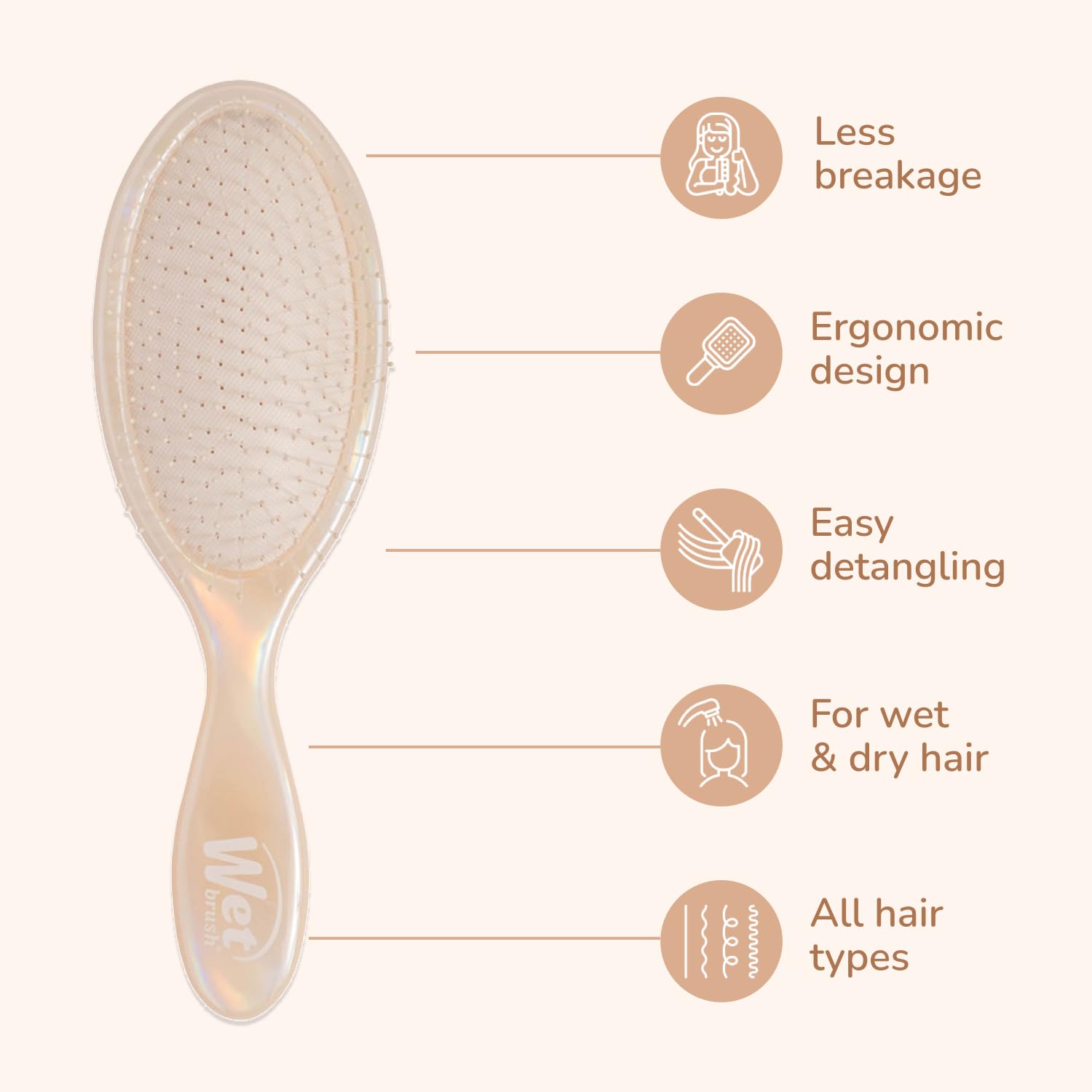 Side profile of Wet Brush Original Detangler Iridescence Icon