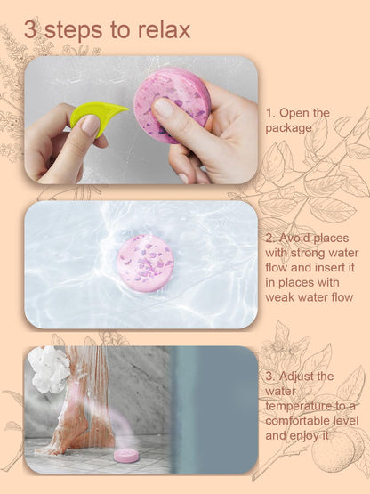 Back label of Psnli shower steamers box showing instructions and safety information