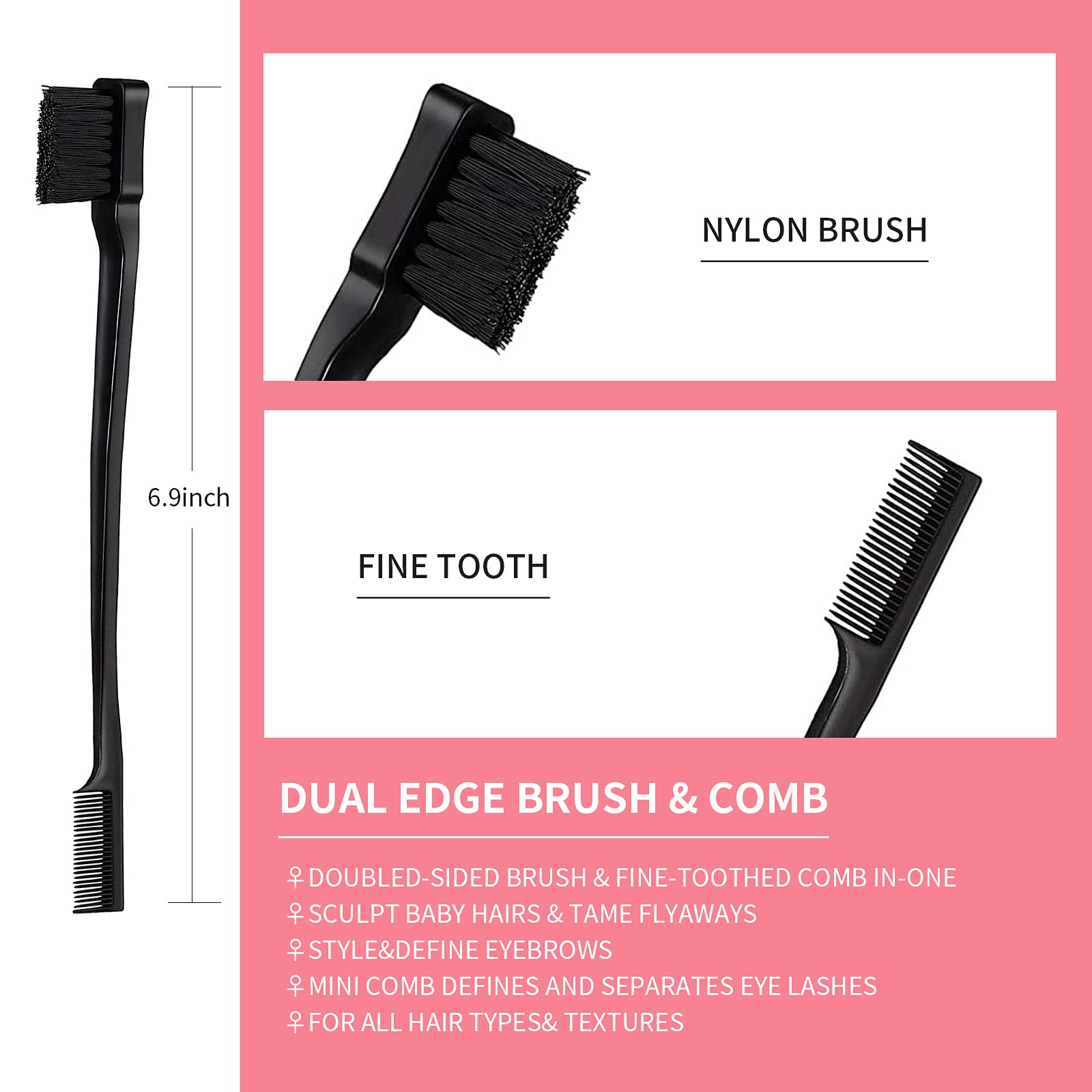 Goiple dual-sided edge brush for smooth baby hairs