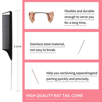 Goiple professional rat tail comb for hair sectioning