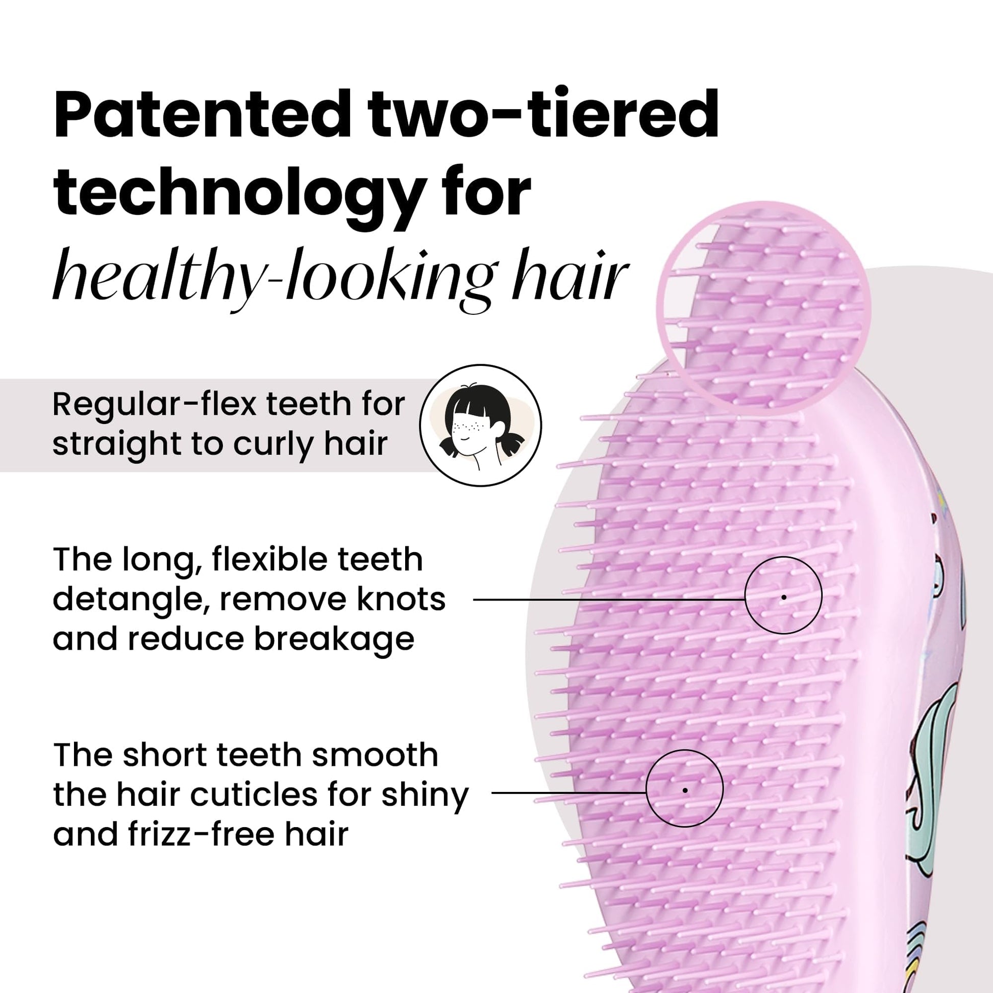 Tangle Teezer mini brush teeth technology close up