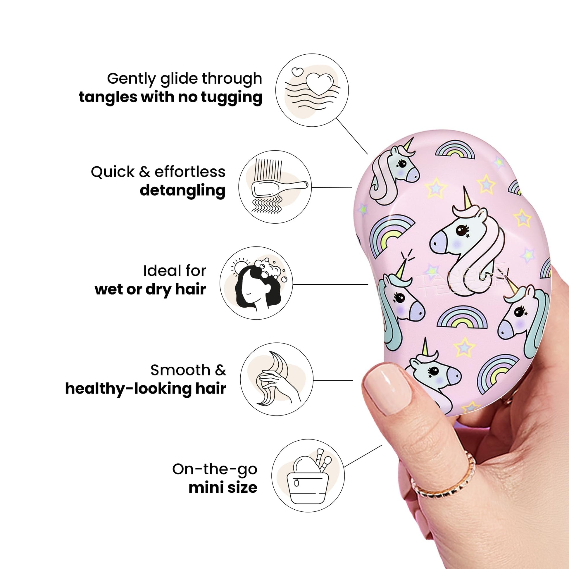 Tangle Teezer Unicorn Magic travel hairbrush in packaging