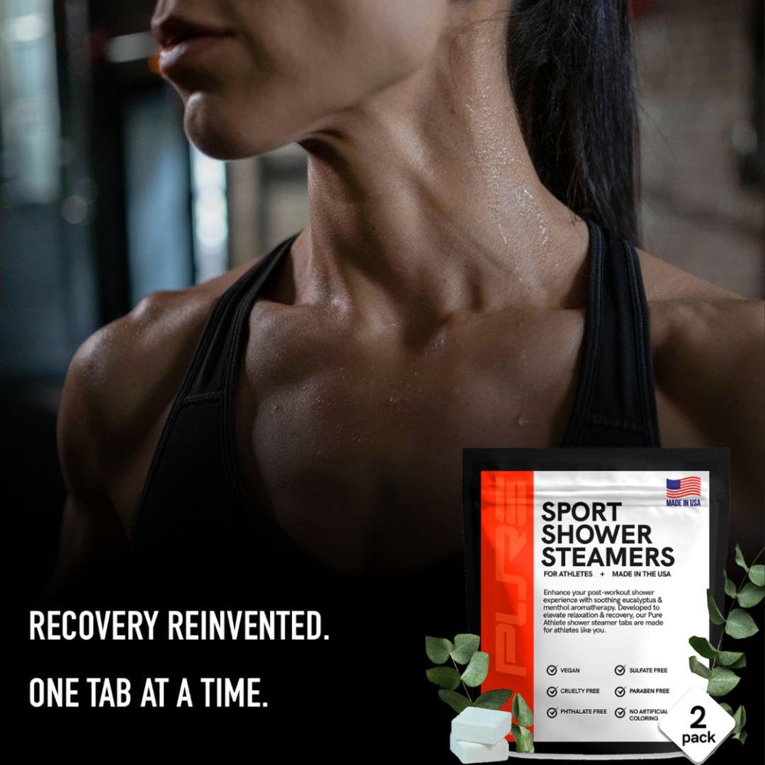 Close up of pure essential oil shower recovery tablets for post exercise wellness