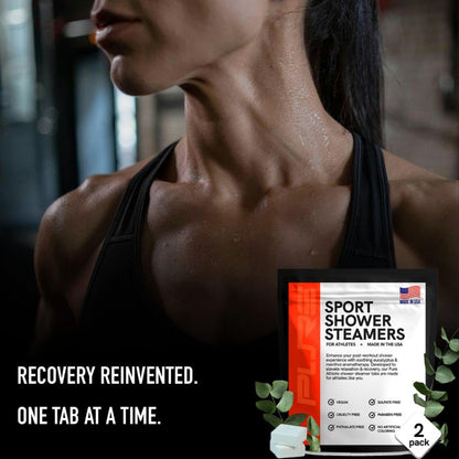 Close up of pure essential oil shower recovery tablets for post exercise wellness