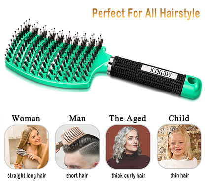 Ergonomic handle of Ktkudy detangler brush