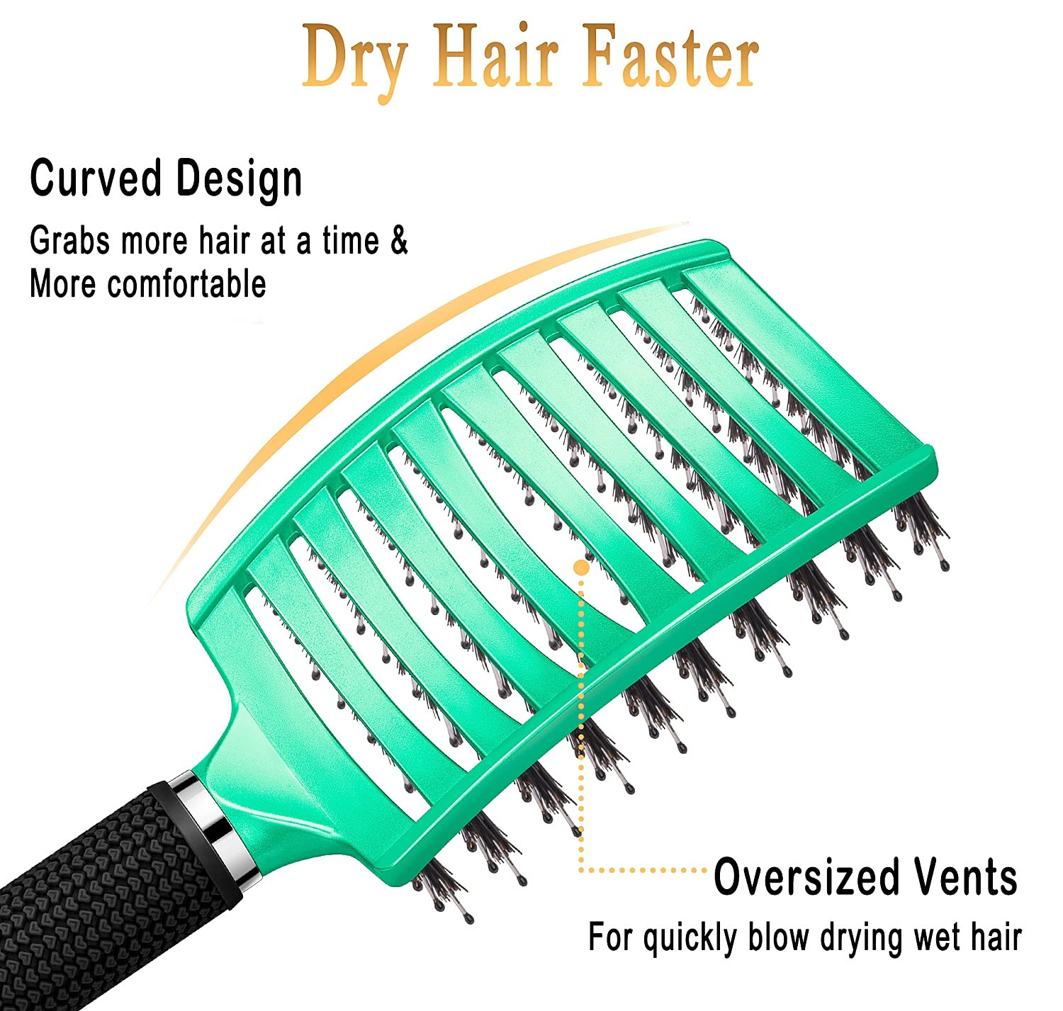 Lifestyle shot of Ktkudy boar bristle brush for all hair types