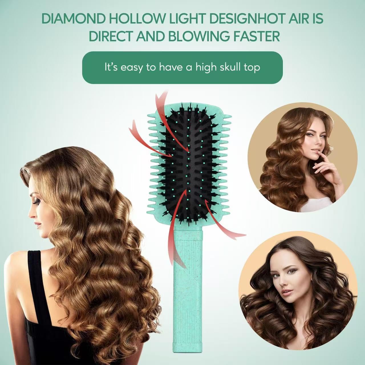 Close up of bristles on Auhrjomra styling brush