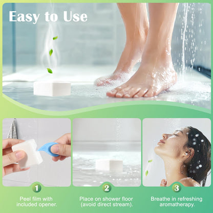 Full collection of eighteen cooling peppermint and eucalyptus shower steamers displayed together.