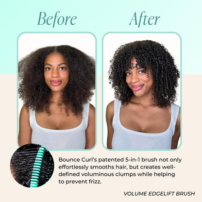 Detailed view of Bounce Curl brush bristles for separating hair clumps
