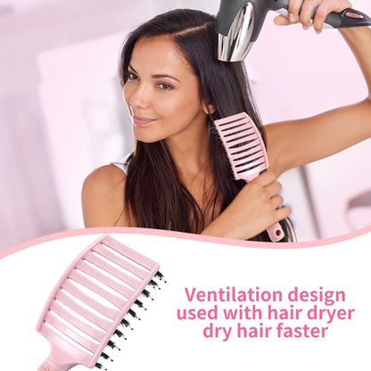 Side view of Ekonaer curved detangler brush for blow drying