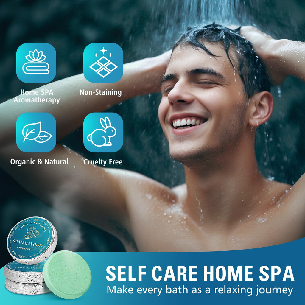 Individual wrapped shower steamer tablets layout