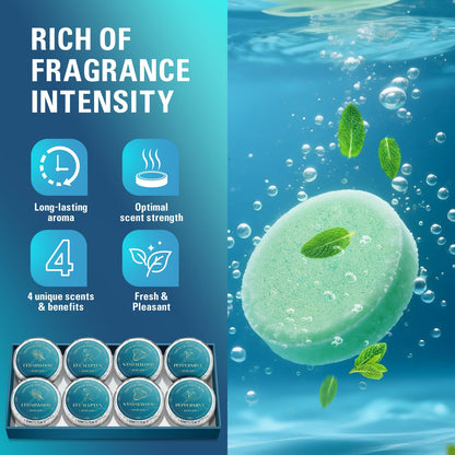 Premium presentation of Bofuoos stress relief shower fizzies set.