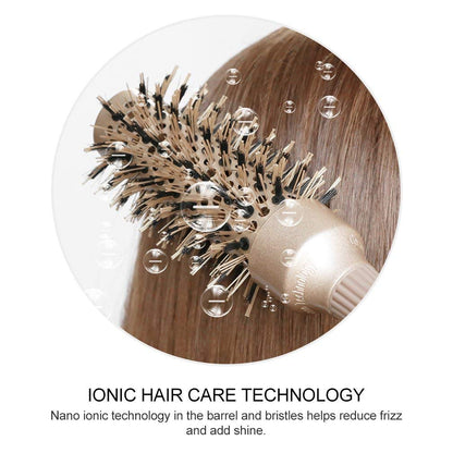 Side profile of the BANGMENG anti static styling brush highlighting the honeycomb vented design