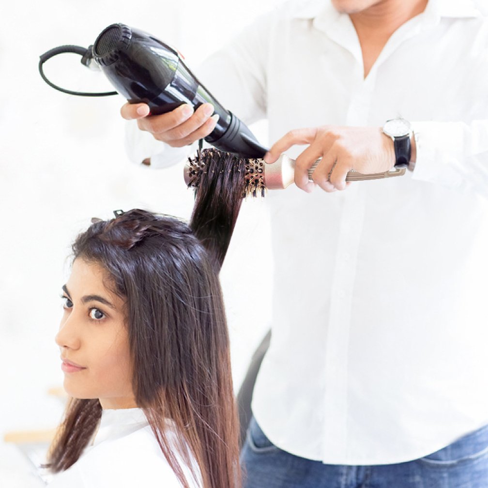 BANGMENG packaging box alongside the authentic imported thermal ceramic hair brush