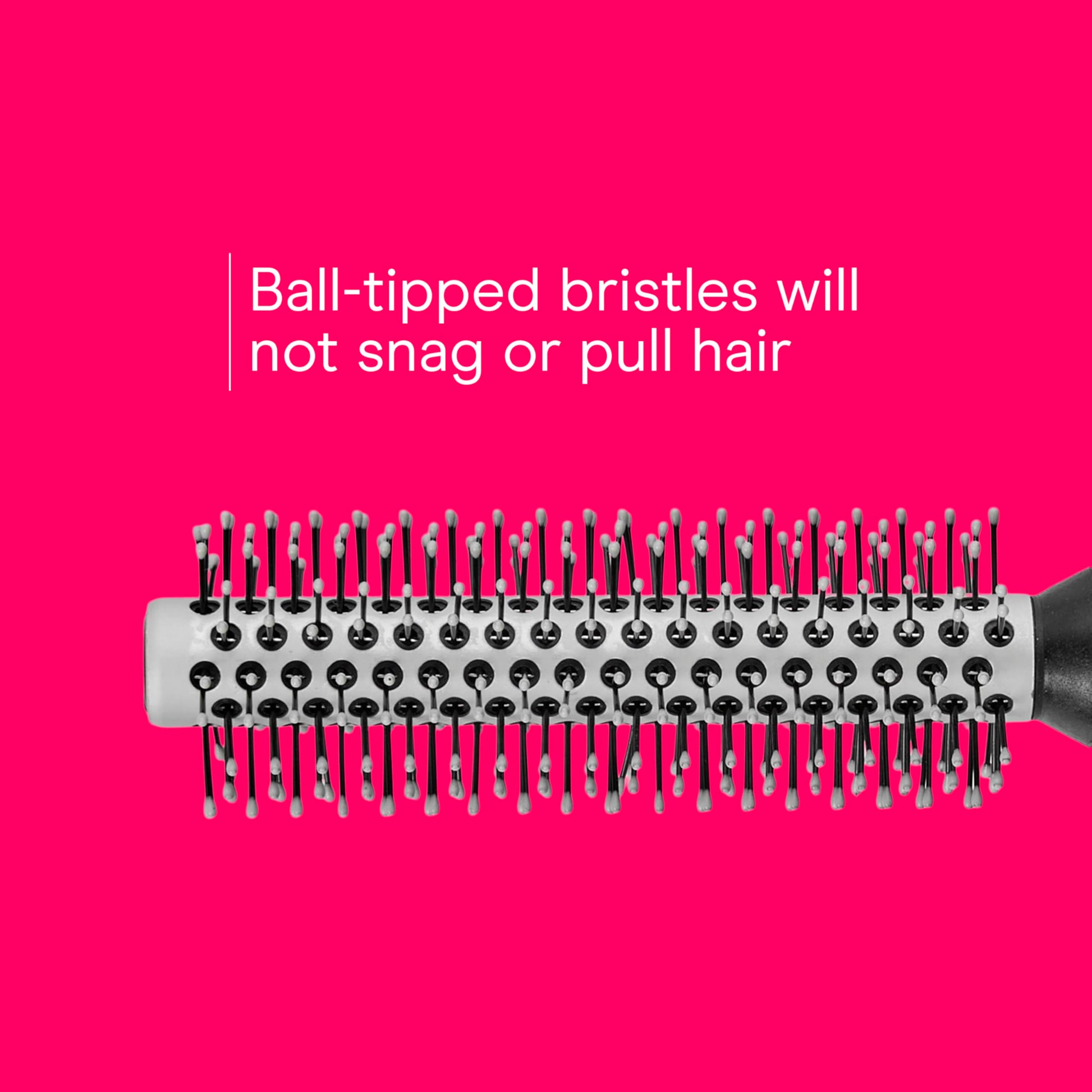 Authentic imported Conair hot curling round brush packaging showing product specifications.