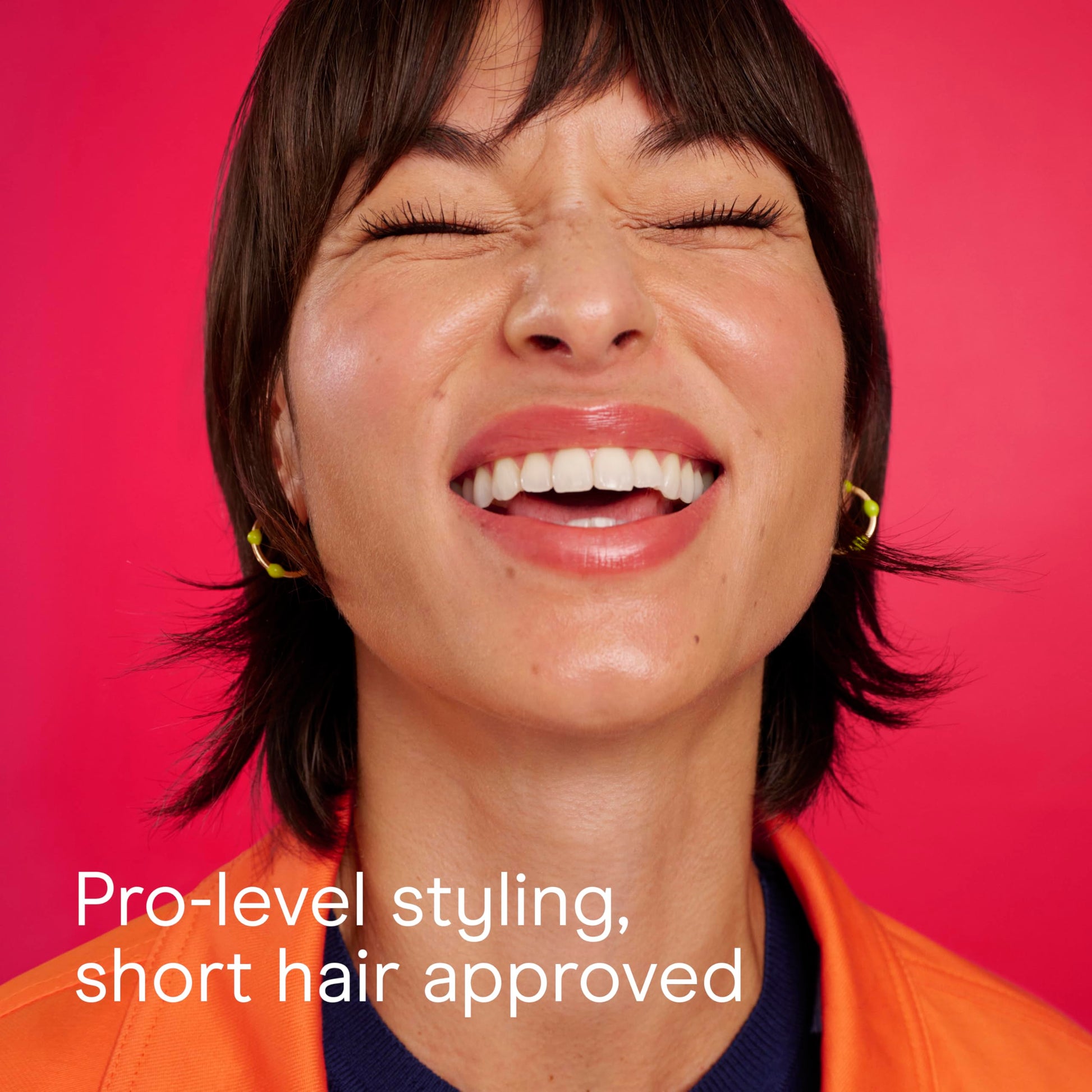Conair hair brush for blowout sessions being held to demonstrate the comfortable non-slip design.